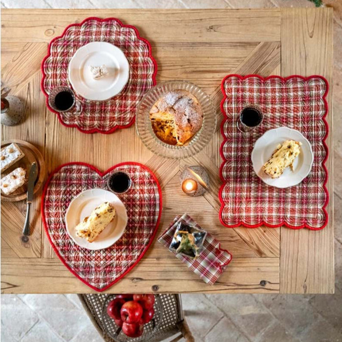 Tovaglietta a cuore Montana Red Blanc Mariclò