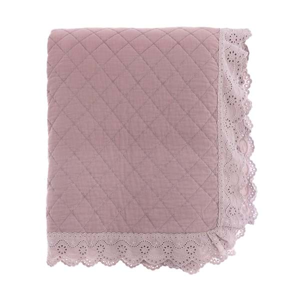 Double bed quilt with Sangallo lace and 2 pillowcases by Blanc Mariclò