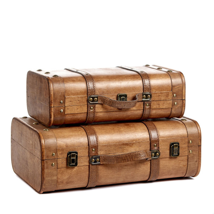 Set Valigette Decorative Goodwill 45x38 cm in Legno, PVC e Metallo