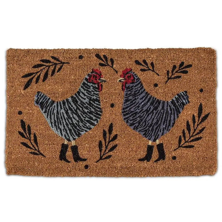 Zerbino ingresso con galline in cocco e PVC 76×45 cm