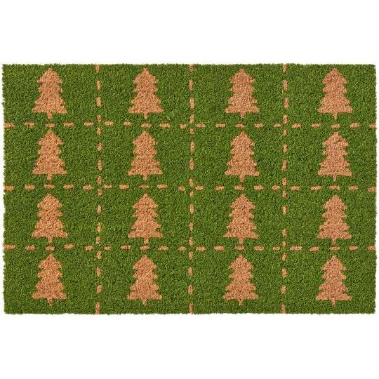 Green doormat with Christmas trees by Ib Laursen
