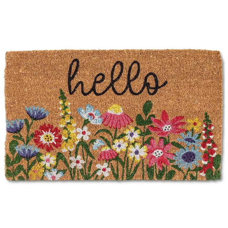 Zerbino in Cocco Naturale "Hello" con Fiori Colorati