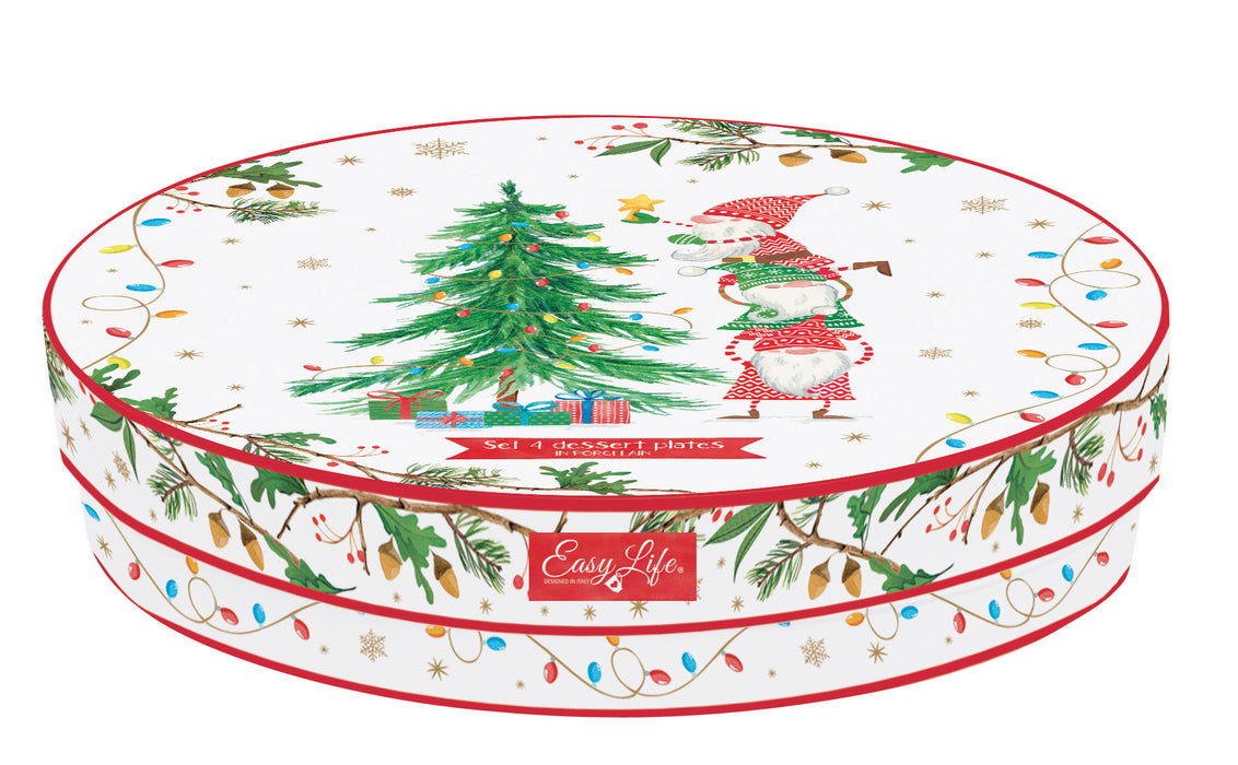 SET 4 PIATTI DESSERT 20 CM READY FOR CHRISTMAS - Arredo Casa da Sogno