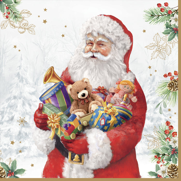 Tovaglioli di carta confezione da 20 con motivo babbo natale -Santa is coming