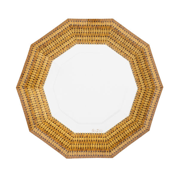 Confezione 8 piatti decoro rattan cm 23x24 - Arredo Casa da Sogno