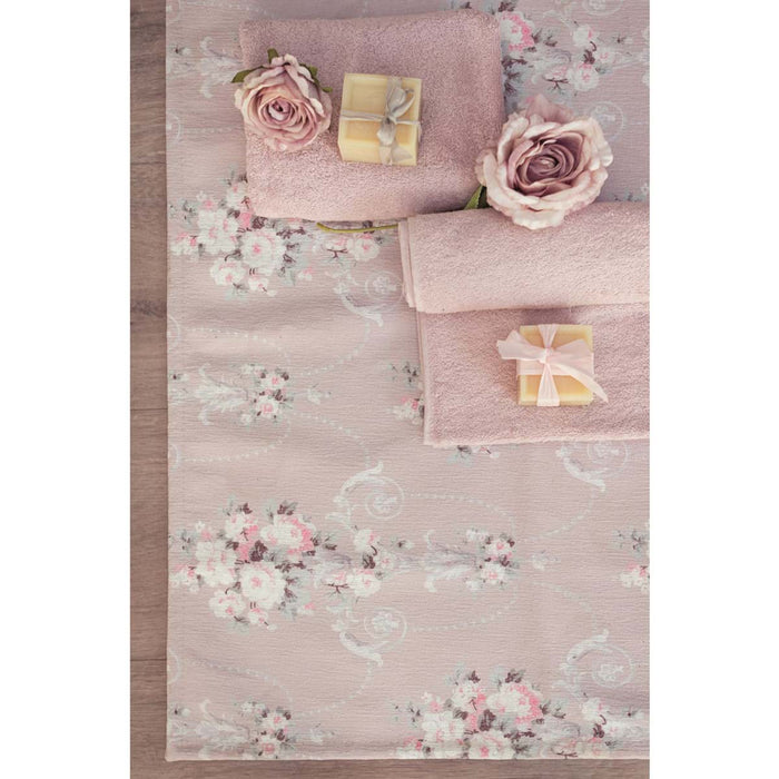 TAPPETO ROSA VINTAGE FLORAL BLANC MARICLÒ 58X180 - Arredo Casa da Sogno