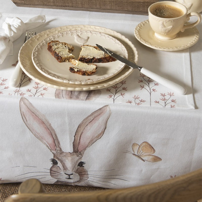 Tovaglietta colazione in cotone con motivo coniglio - Rustic bunny - Arredo Casa da Sogno