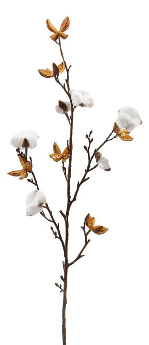 Ramo fiore di cotone artificiale