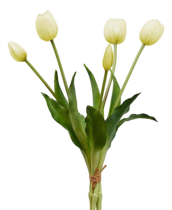 Mazzo di tulipani artificiali champagne h 40 cm