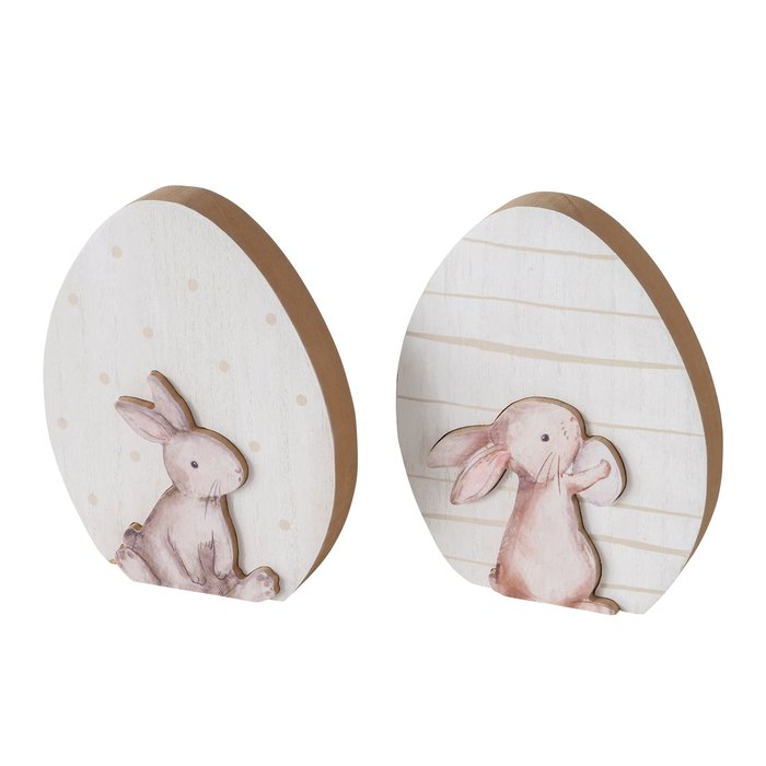 Decorazione uovo in legno coniglio