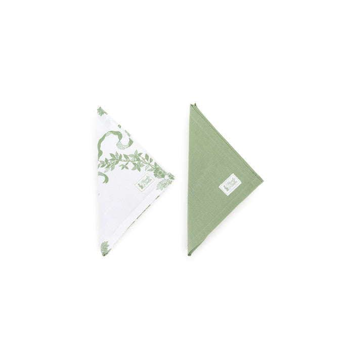 Tovagliolo in cotone bianco e verde 42x42 cm - Chloe - Arredo Casa da Sogno