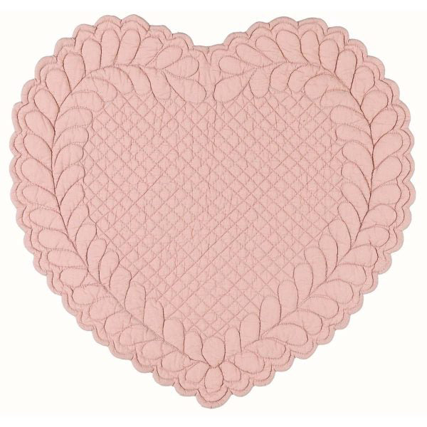 Tovaglietta americana a forma di cuore rosa 42x42cm -Amore