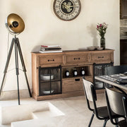 credenza a 2 ante, legno e vetro temperato - Arredo Casa da Sogno