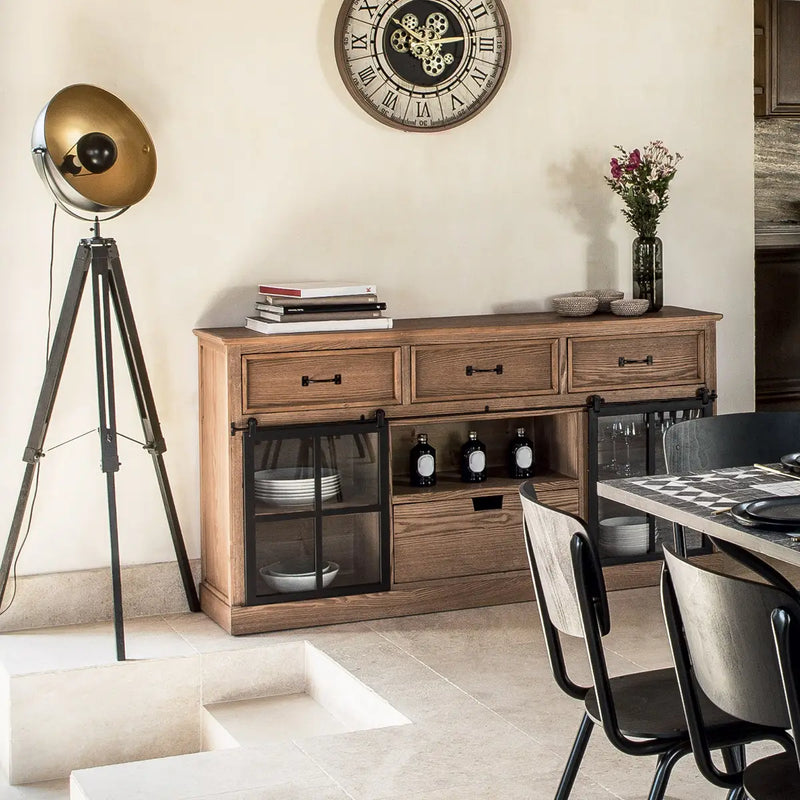 credenza a 2 ante, legno e vetro temperato - Arredo Casa da Sogno