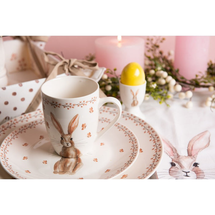 Scodella per colazione in porcellana beige e marrone -Rustic bunny