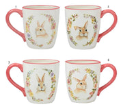 Tazza in ceramica con motivo coniglio e manico rosa - Arredo Casa da Sogno