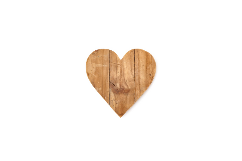 Tagliere cuore in legno riciclato effetto rustico piccolo - Arredo Casa da Sogno