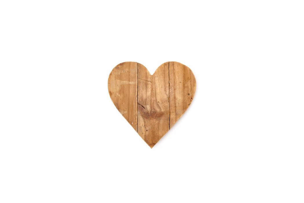 Tagliere cuore in legno riciclato effetto rustico piccolo