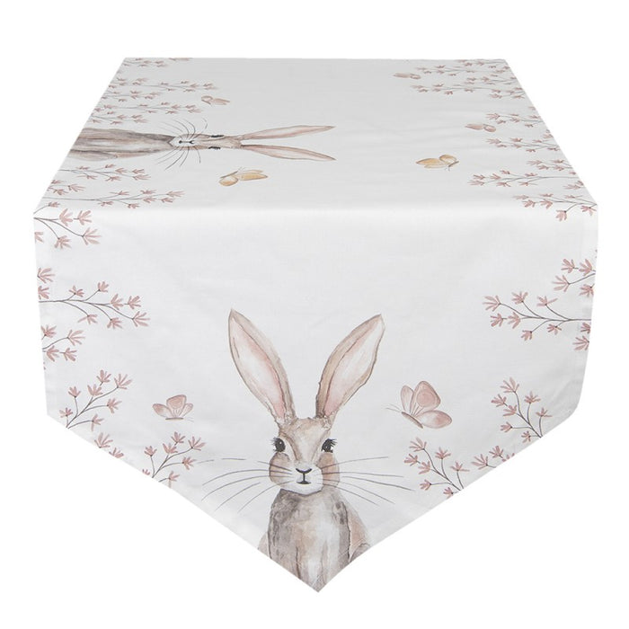 Runner da tavola in cotone con motivo coniglio -Rustic bunny